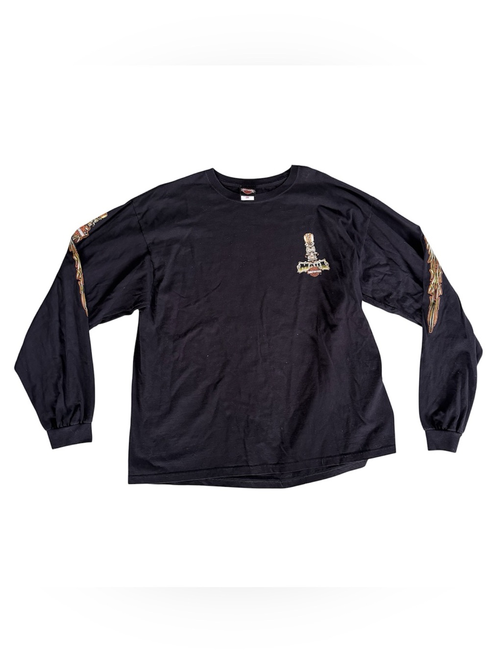 Harley-Davidson Black Long Sleeve Tee with Sleeve Sword Graphics